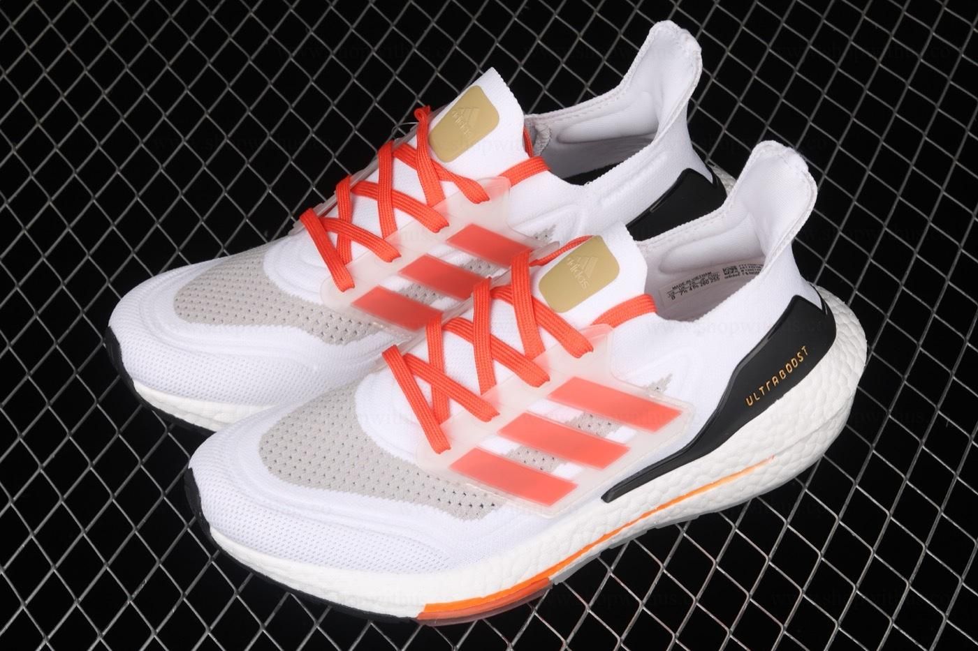 adidasMen's Ultraboost 21 - Cloud White/Orange