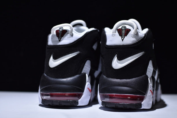 NikeAir More Uptempo Mid Basketball Shoe-White/Black/Red