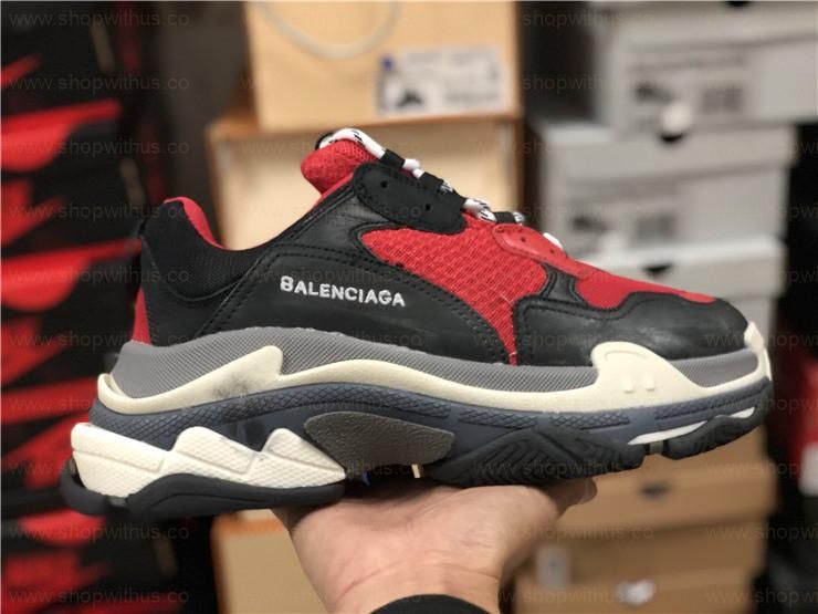 BalenciagaTriple S - Red/Black (Pre-Distressed)