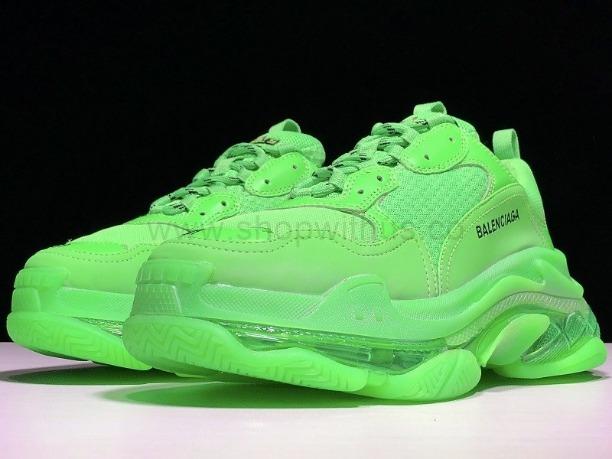 BalenciagaUnisex Triple S Clear Sole -  Neon Green