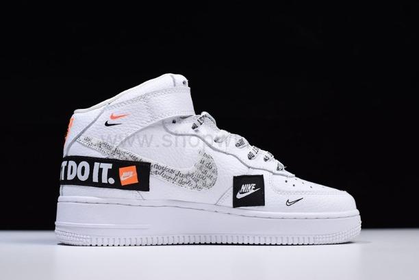 NikeMena Air Force 1 AF1 Mid 07 Just Do It - White