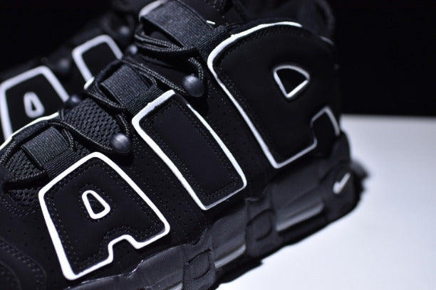 NikeAir More Uptempo Mid Basketball Shoe - Black/White