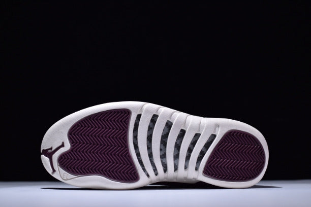 Air Jordan 12 AJ12 Retro Basketball Shoes - Bordeaux/Sail-Metallic Silver