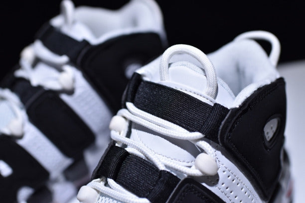 NikeAir More Uptempo Mid Basketball Shoe-White/Black/Red