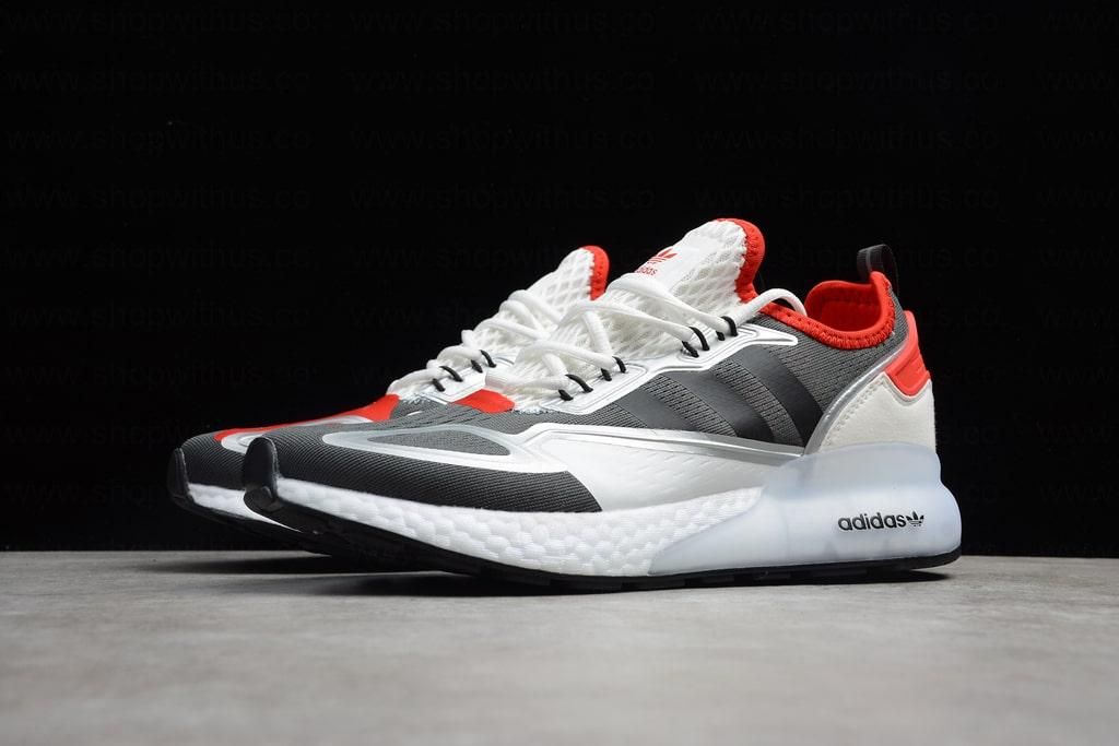 adidasMen's ZX 2K Boost - White/Black-Solar Red