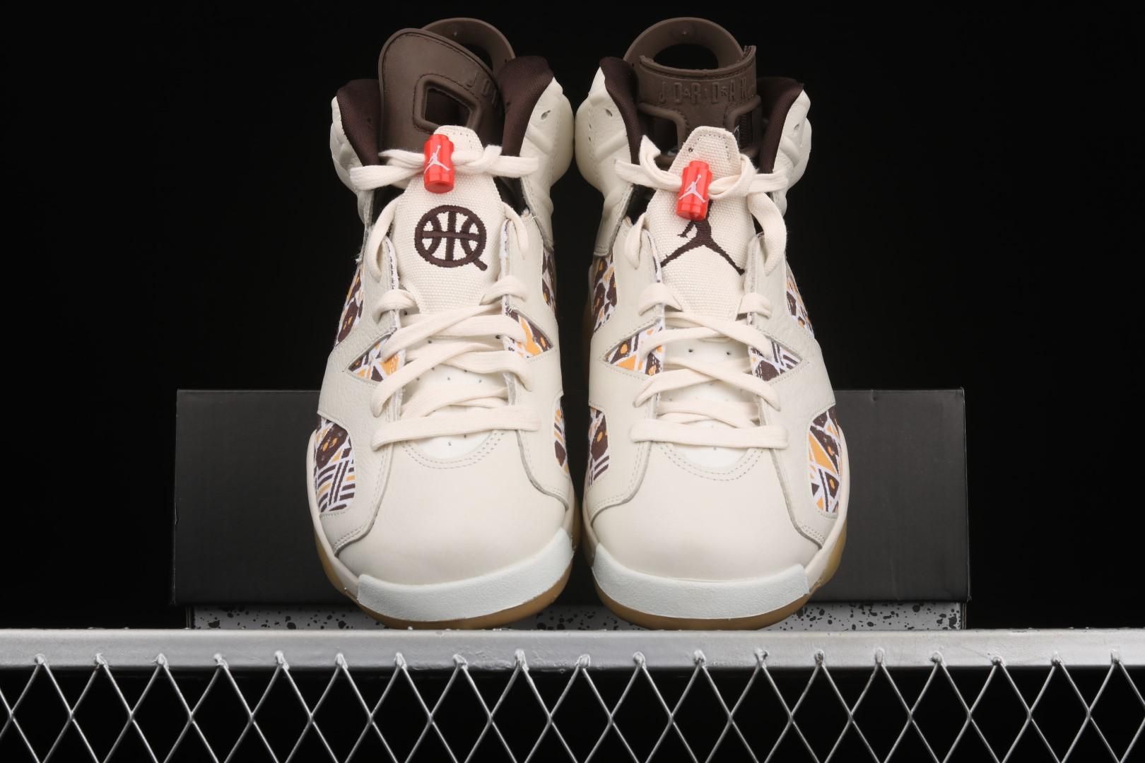 Air Jordan 6 AJ6 Retro Quai 54 - Sail Brown
