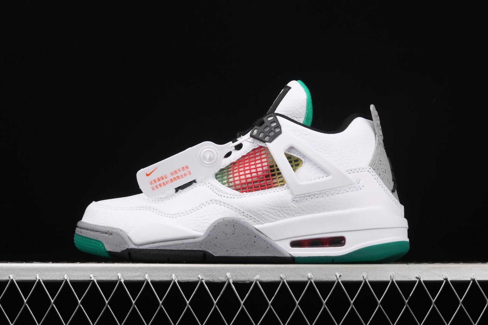 Air Jordan AJ4 Retro Lucid Green Rasta