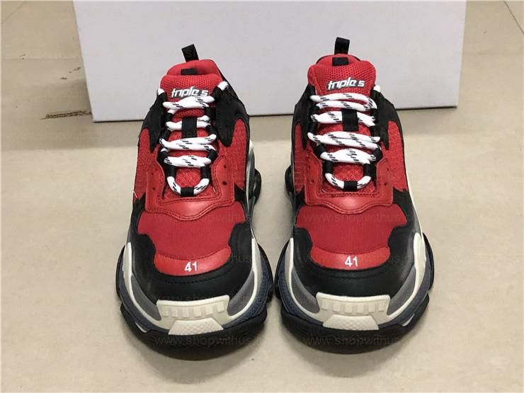 BalenciagaTriple S - Red/Black (Pre-Distressed)