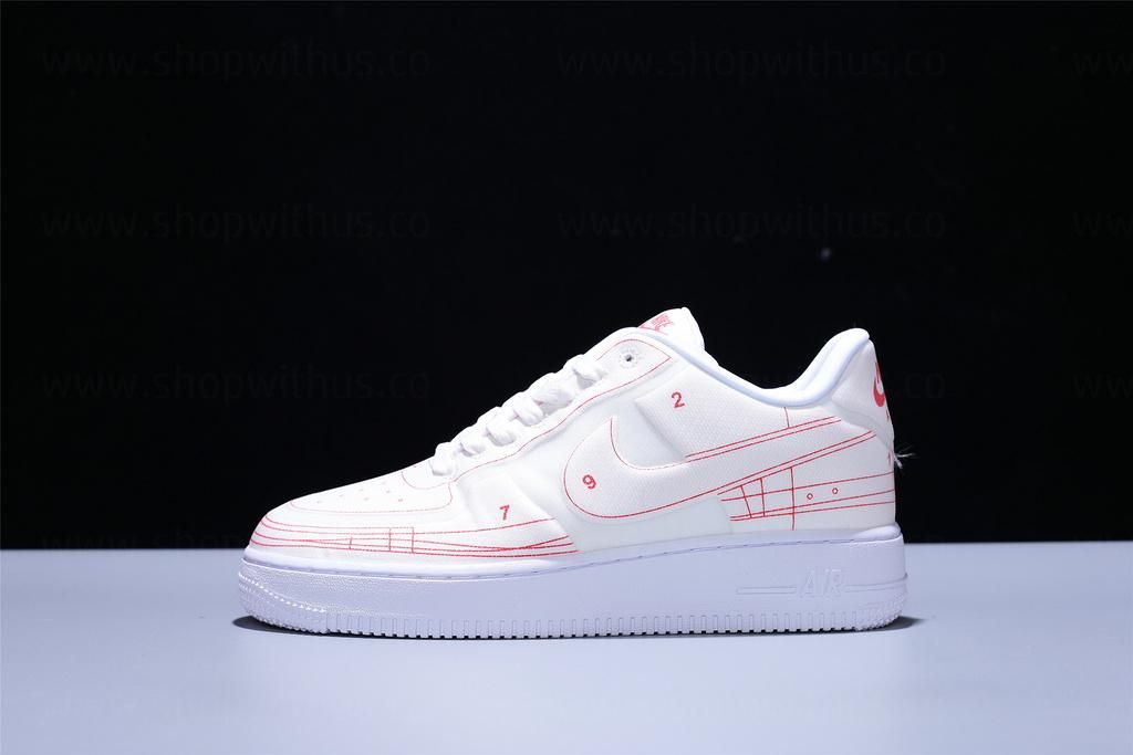NikeUnisex Air Force 1 AF1 07 Low LX Blueprint - "Summit White