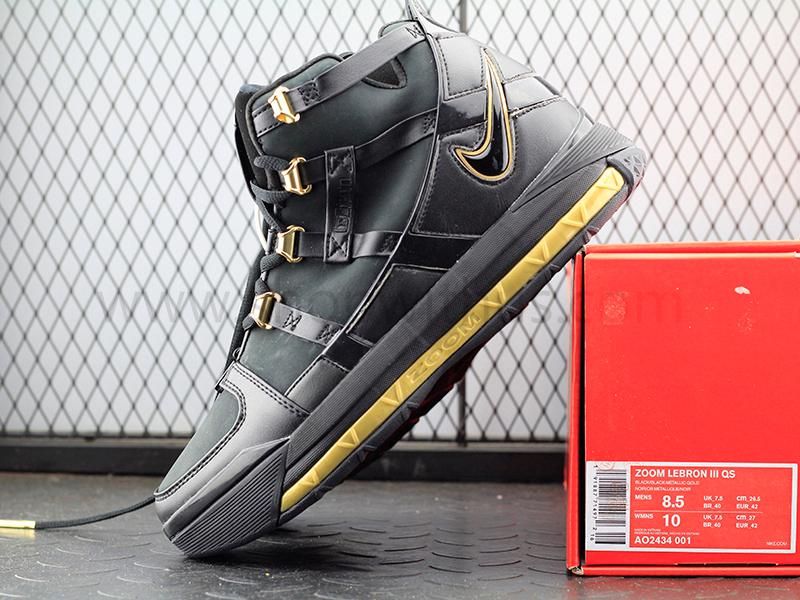 NikeZoom Lebron 3 QS - Black/Metallic Gold