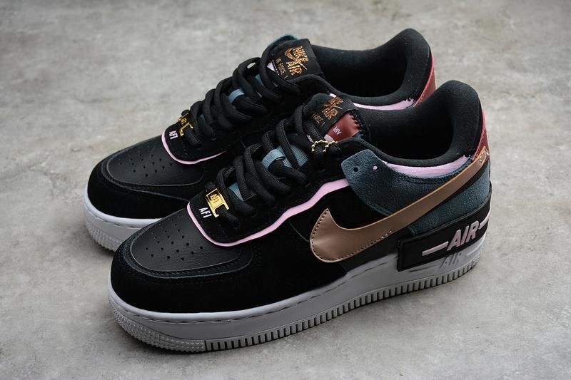 NikeUnisex Air Force 1 AF1 Shadow - Black Metallic