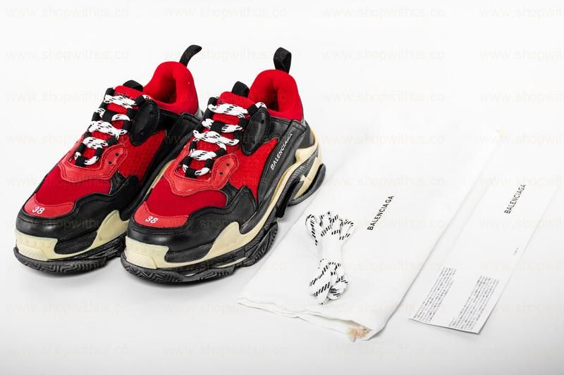 BalenciagaTriple S - Red/Black (Pre-Distressed)