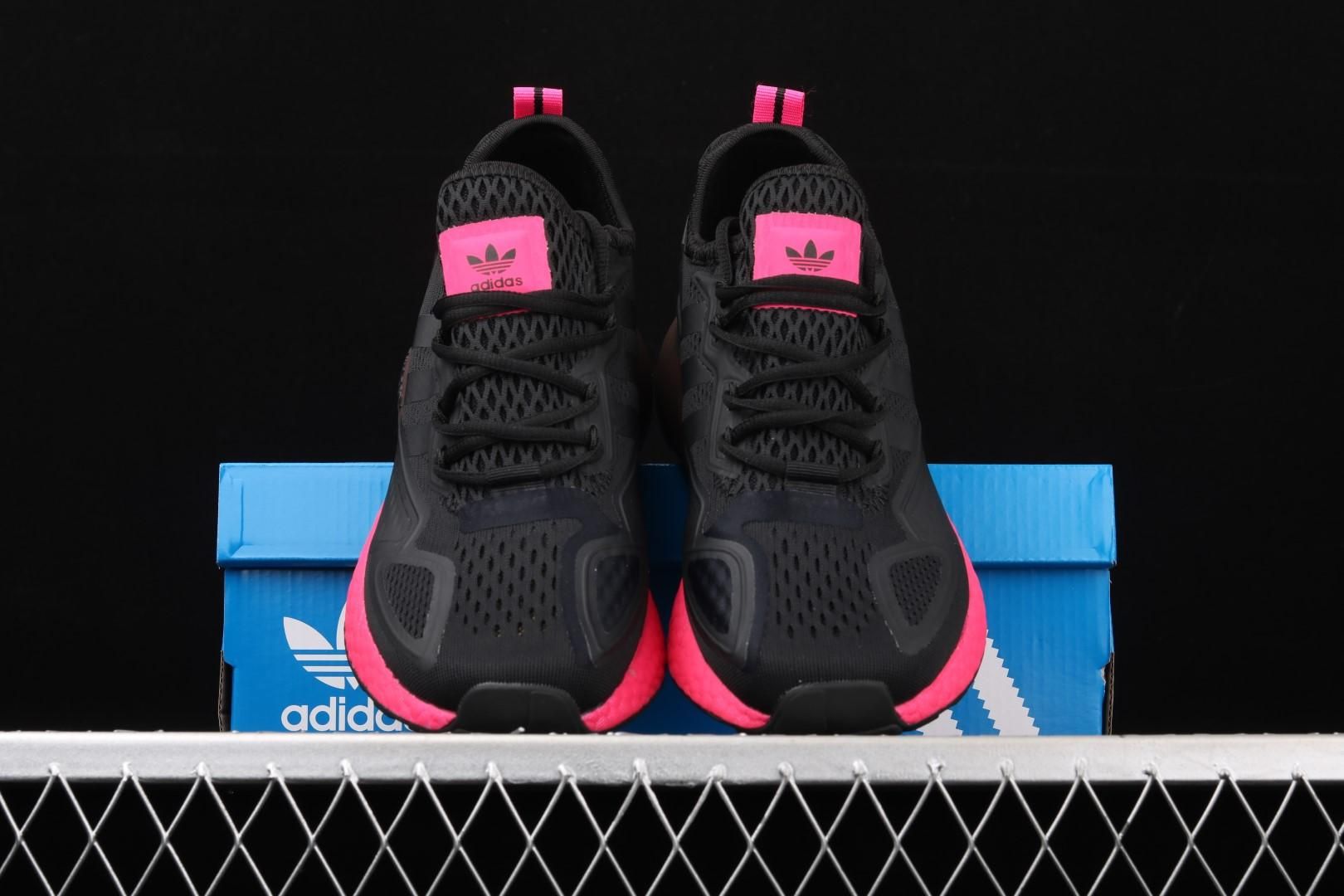 adidasUnisex ZX 2K Boost - Core Black/Shock Pink