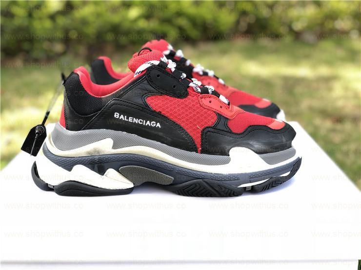 BalenciagaTriple S - Red/Black (Pre-Distressed)