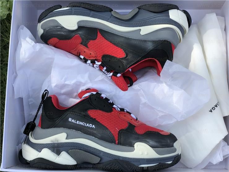 BalenciagaTriple S - Red/Black (Pre-Distressed)