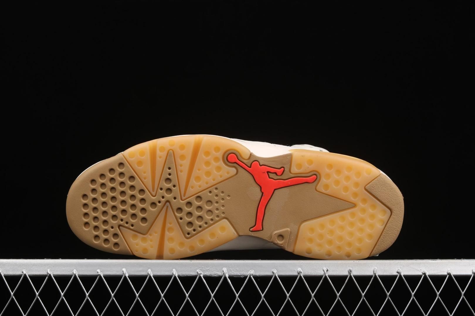 Air Jordan 6 AJ6 Retro Quai 54 - Sail Brown
