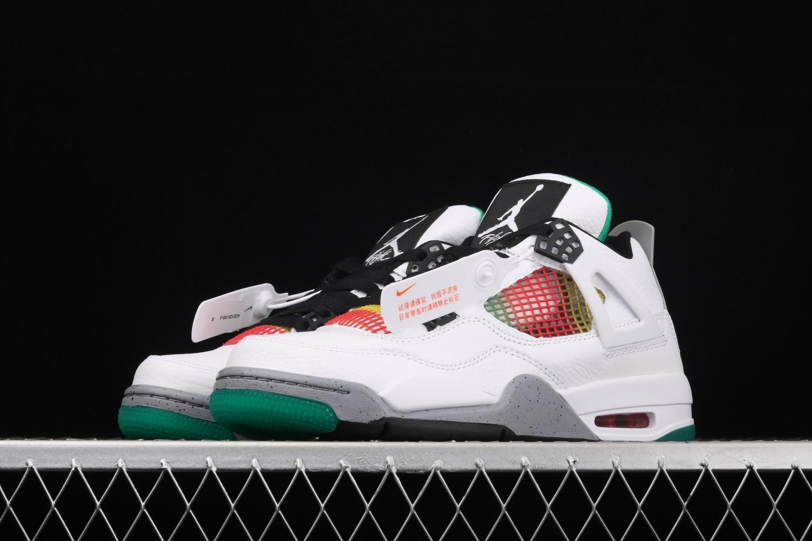 Air Jordan 4 AJ4 Retro - Lucid Green Rasta