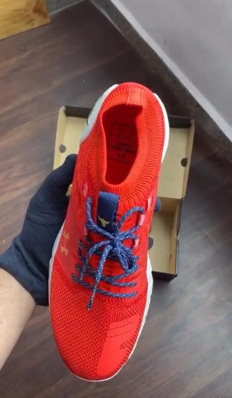 Under Armour x Project Rock 2 - Blood Orange Halo Grey