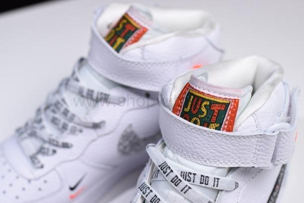 NikeMena Air Force 1 AF1 Mid 07 Just Do It - White