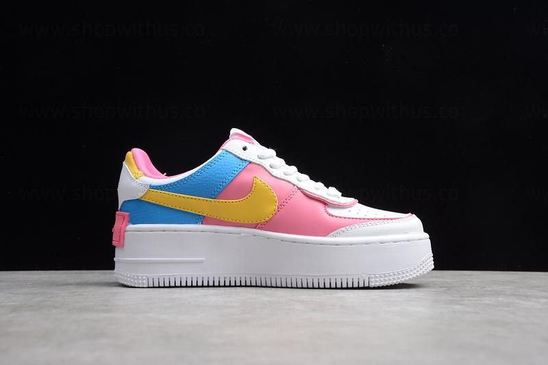 NikeUnisex Air Force 1 AF1 Shadow - White/Pink