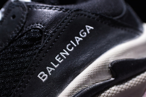 BalenciagaUnisex Triple S Mesh Nubuck and Leather Sneakers - Black/Red