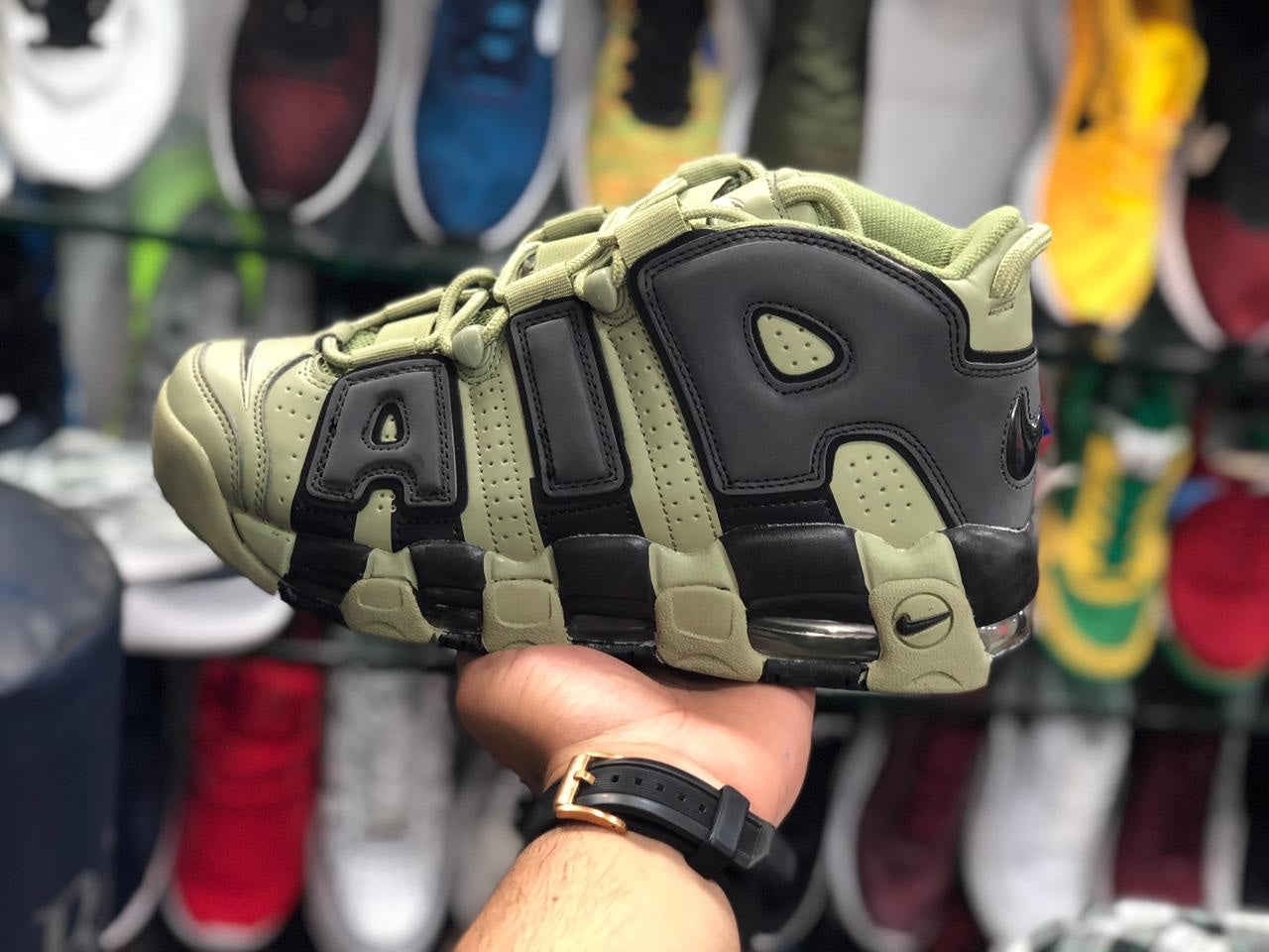 NikeAir More Uptempo Mid Basketball Shoe - Dark Stucco