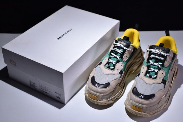 BalenciagaUnisex Vintage Triple S Trainers - Green/Yellow