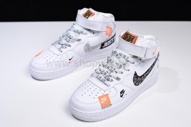 NikeMena Air Force 1 AF1 Mid 07 Just Do It - White