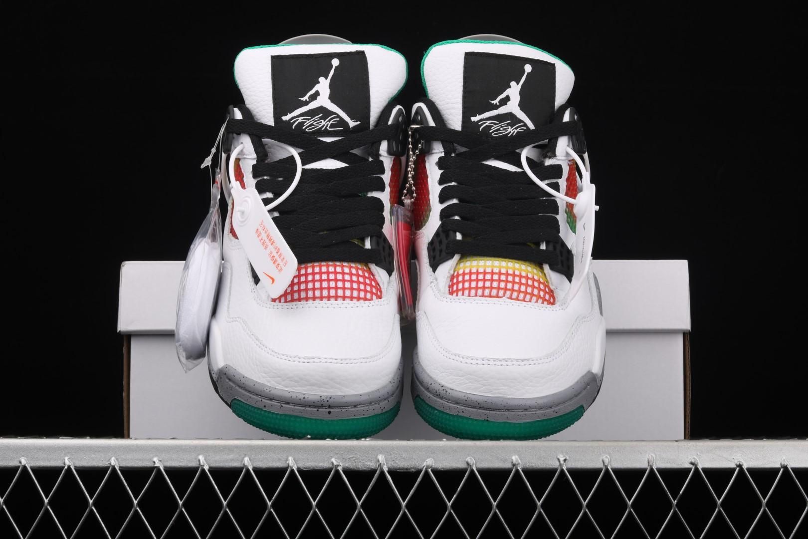 Air Jordan 4 AJ4 Retro - Lucid Green Rasta