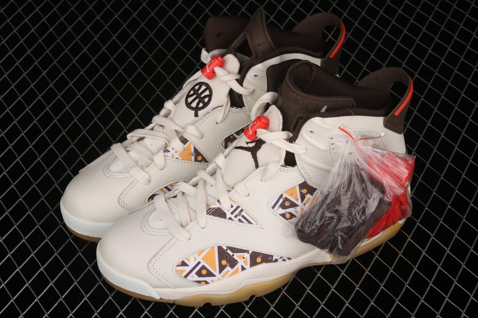Air Jordan 6 AJ6 Retro Quai 54 - Sail Brown