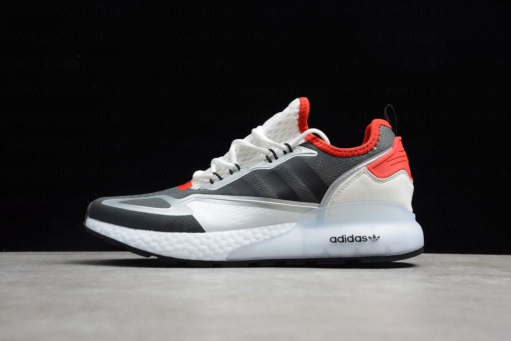 adidasMen's ZX 2K Boost - White/Black-Solar Red