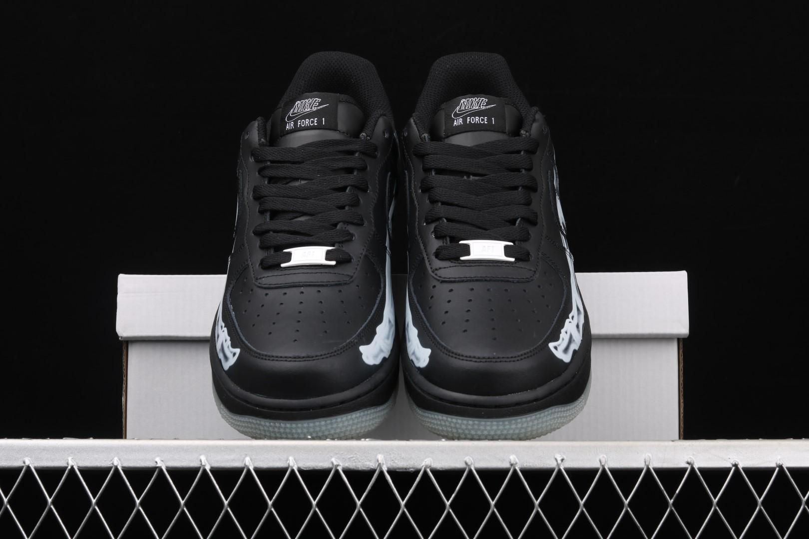 NikeUnisex Air Force 1 Low - Black Skeleton Halloween