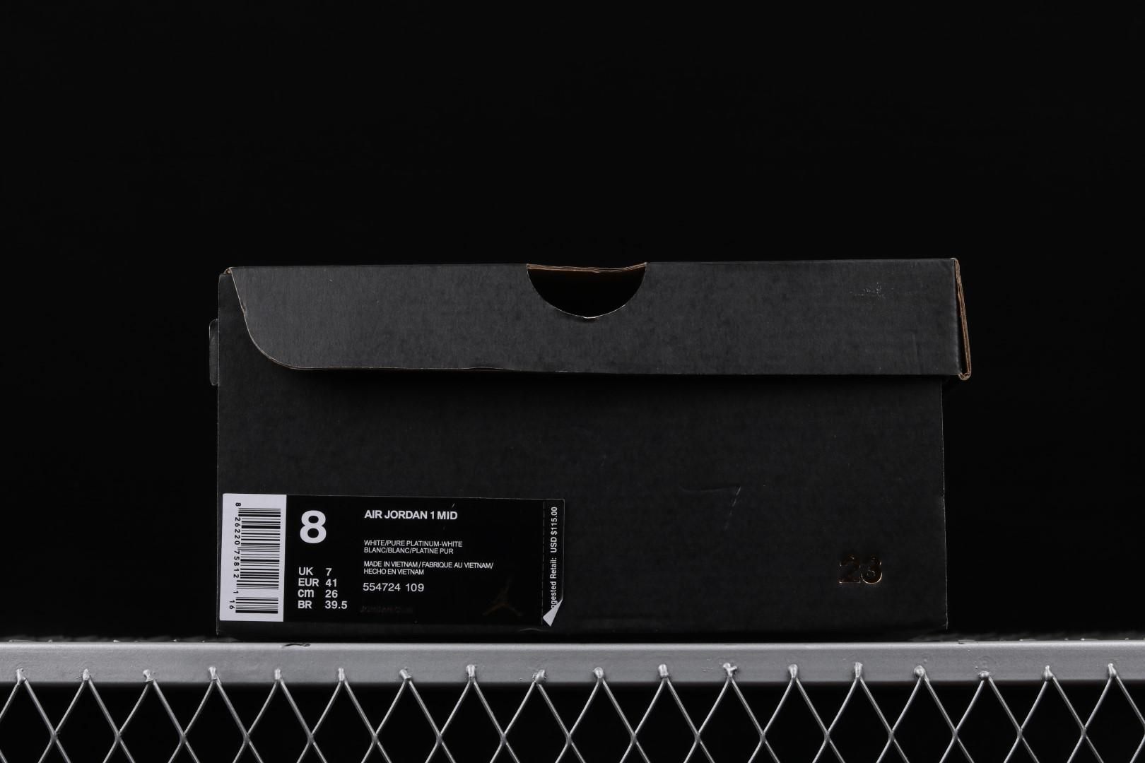 Air Jordan 1 AJ1 Mid - White/Cool Grey
