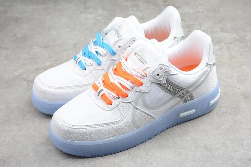 NikeAir Force 1 AF1 React QS - White Ice