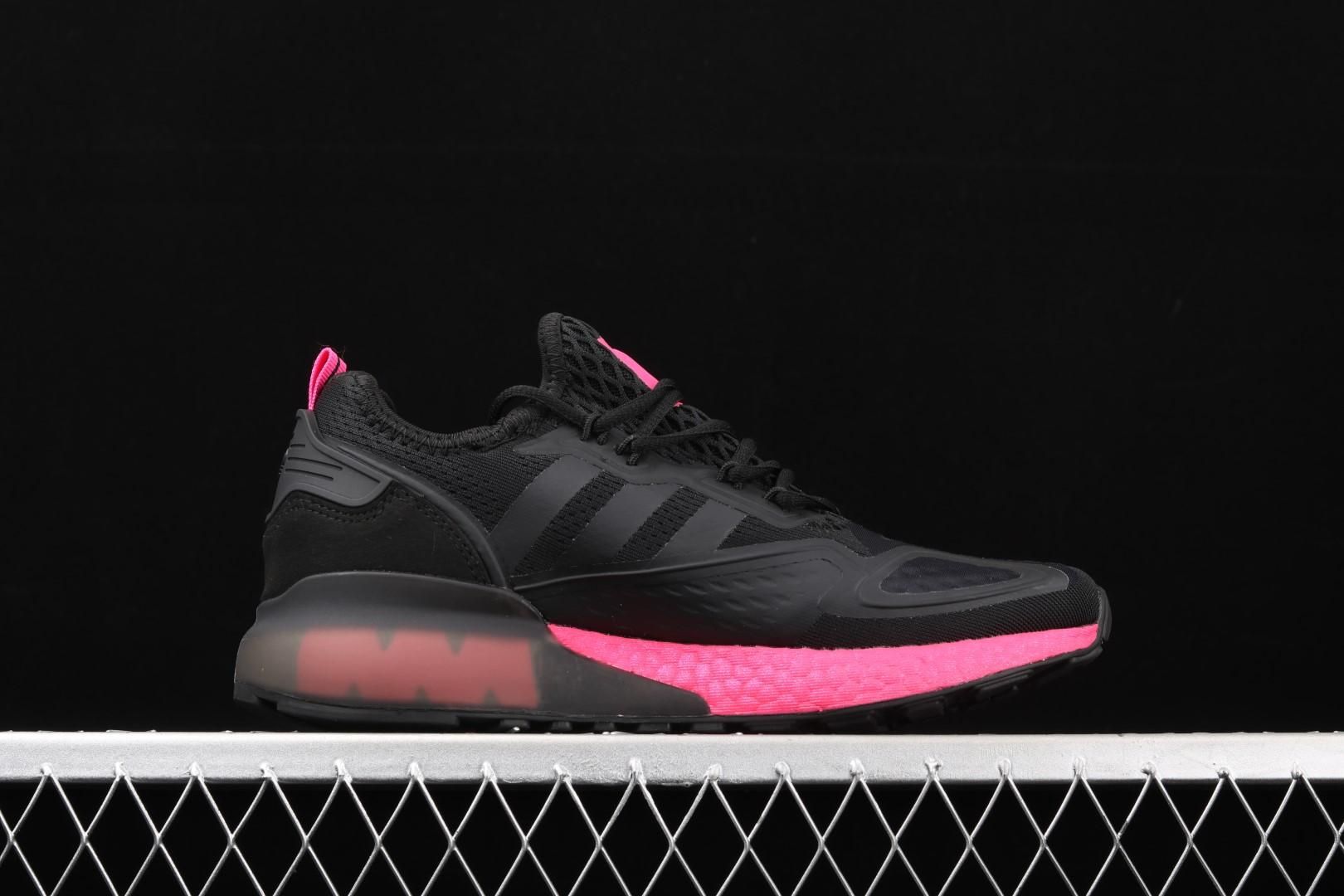 adidasUnisex ZX 2K Boost - Core Black/Shock Pink