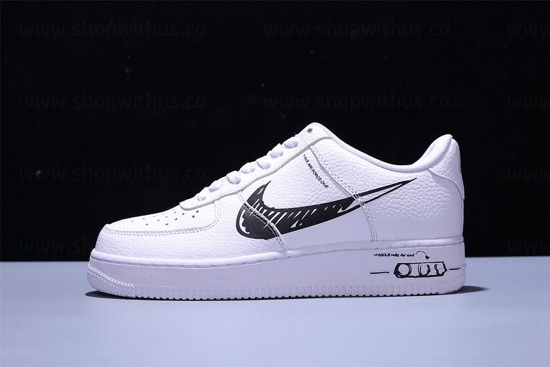 NikeAir Force 1 AF1 Sketch - White/BlacK