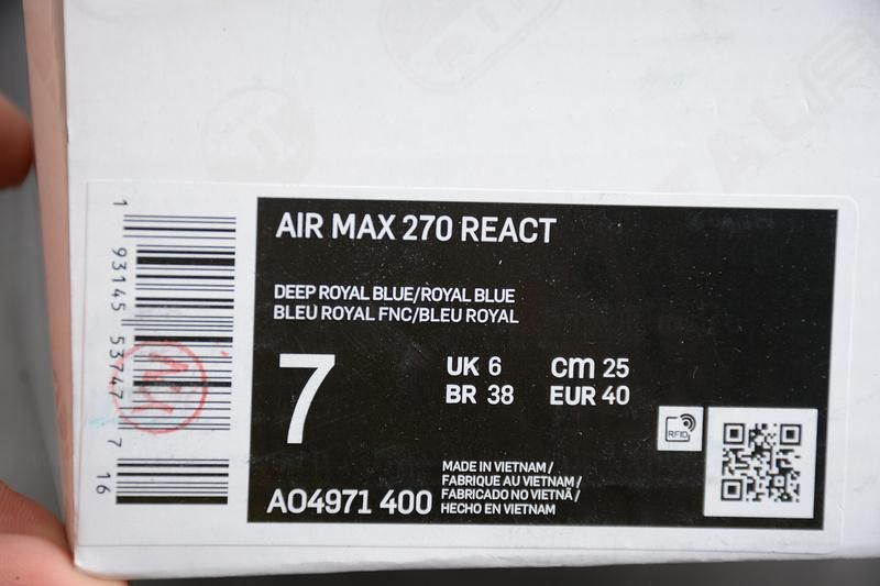 NikeAir Max 270 React - Blue Void