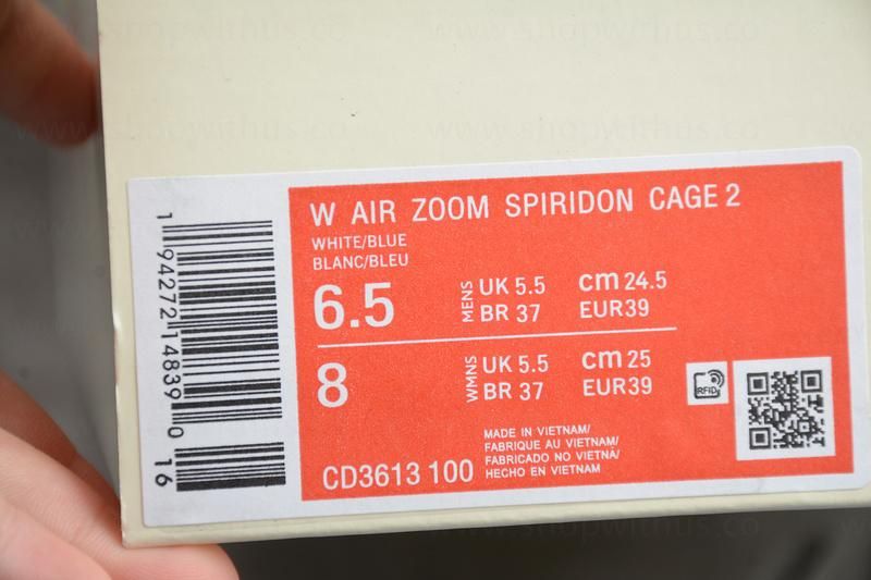 Stussy x NikeAir Zoom Spiridon Cage 2 - White University Blue