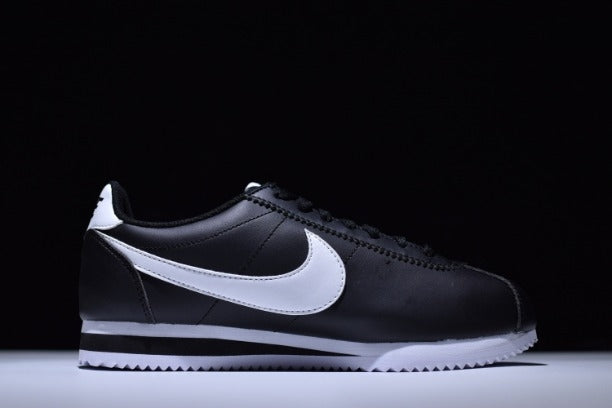 NIKEUnisex Cortez Basic Leather Casual Shoe - Black/White