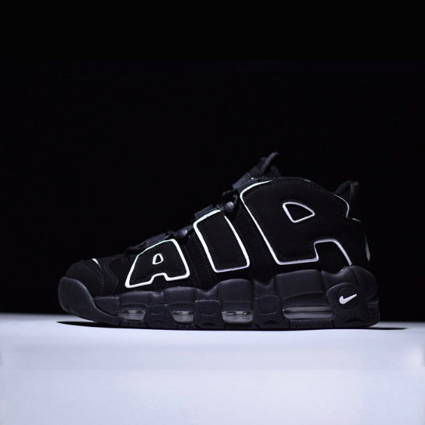NikeAir More Uptempo Mid Basketball Shoe - Black/White
