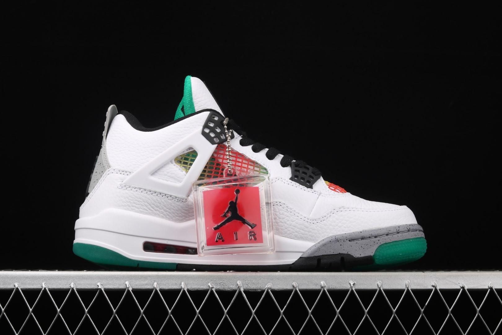 Air Jordan 4 AJ4 Retro - Lucid Green Rasta