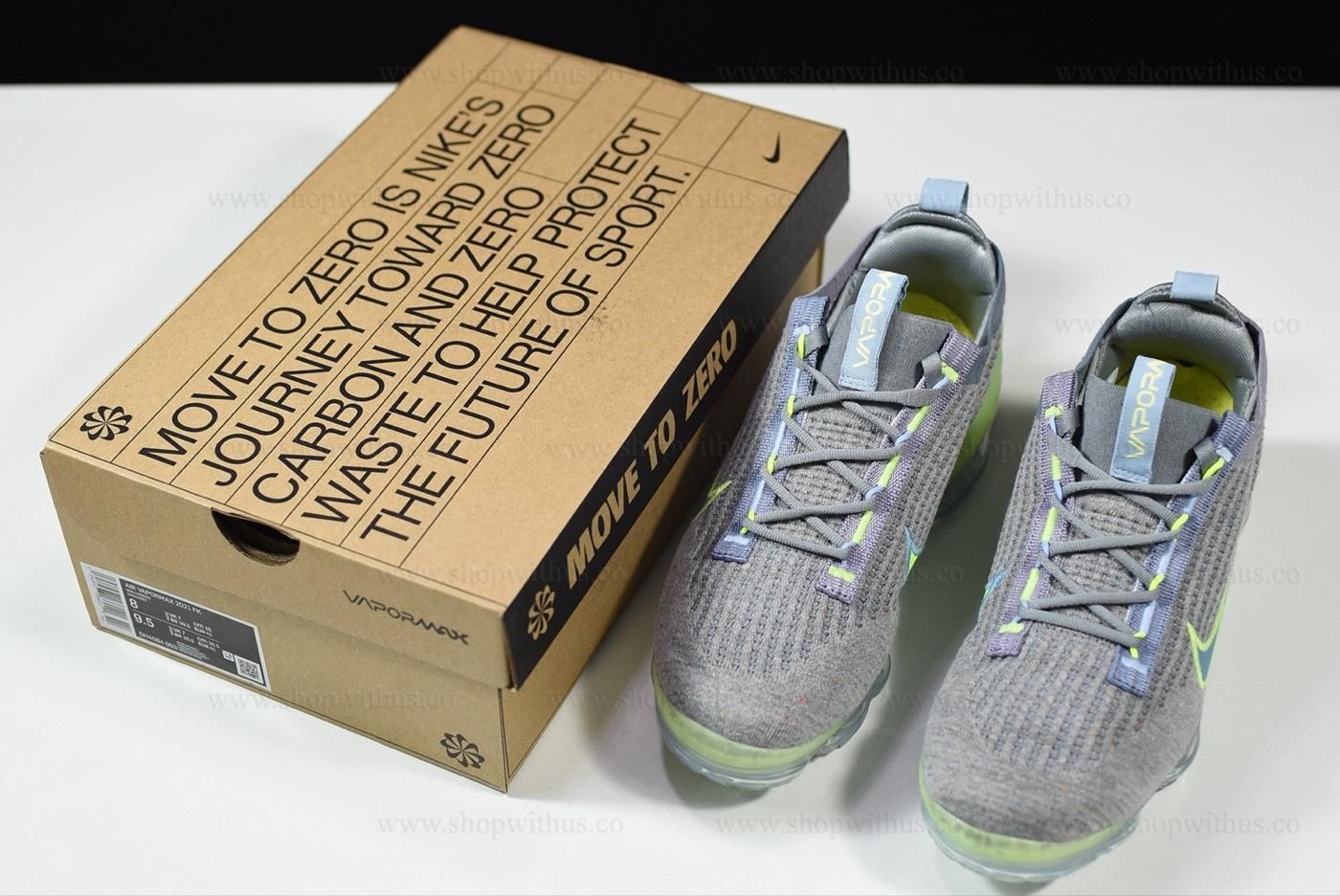 NikeAir VaporMax Flyknit 2021 - Grey/Liquid Lime