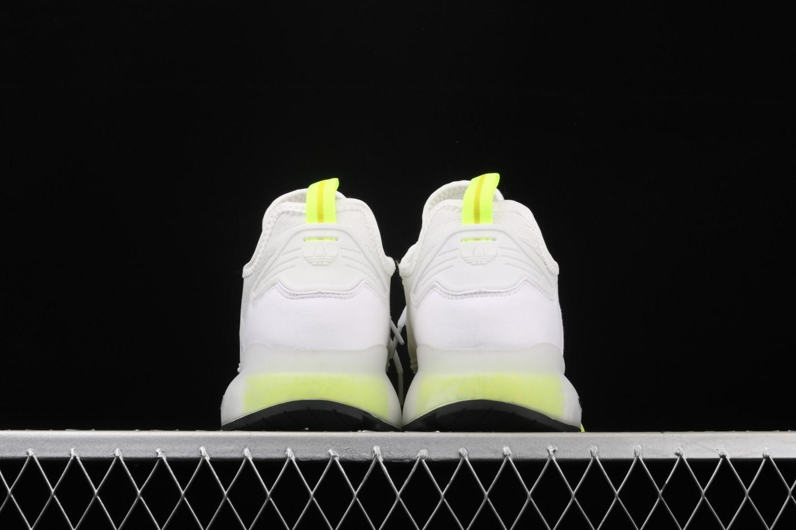 adidasMens ZX 2K Boost - Cloud White/Solar Yellow