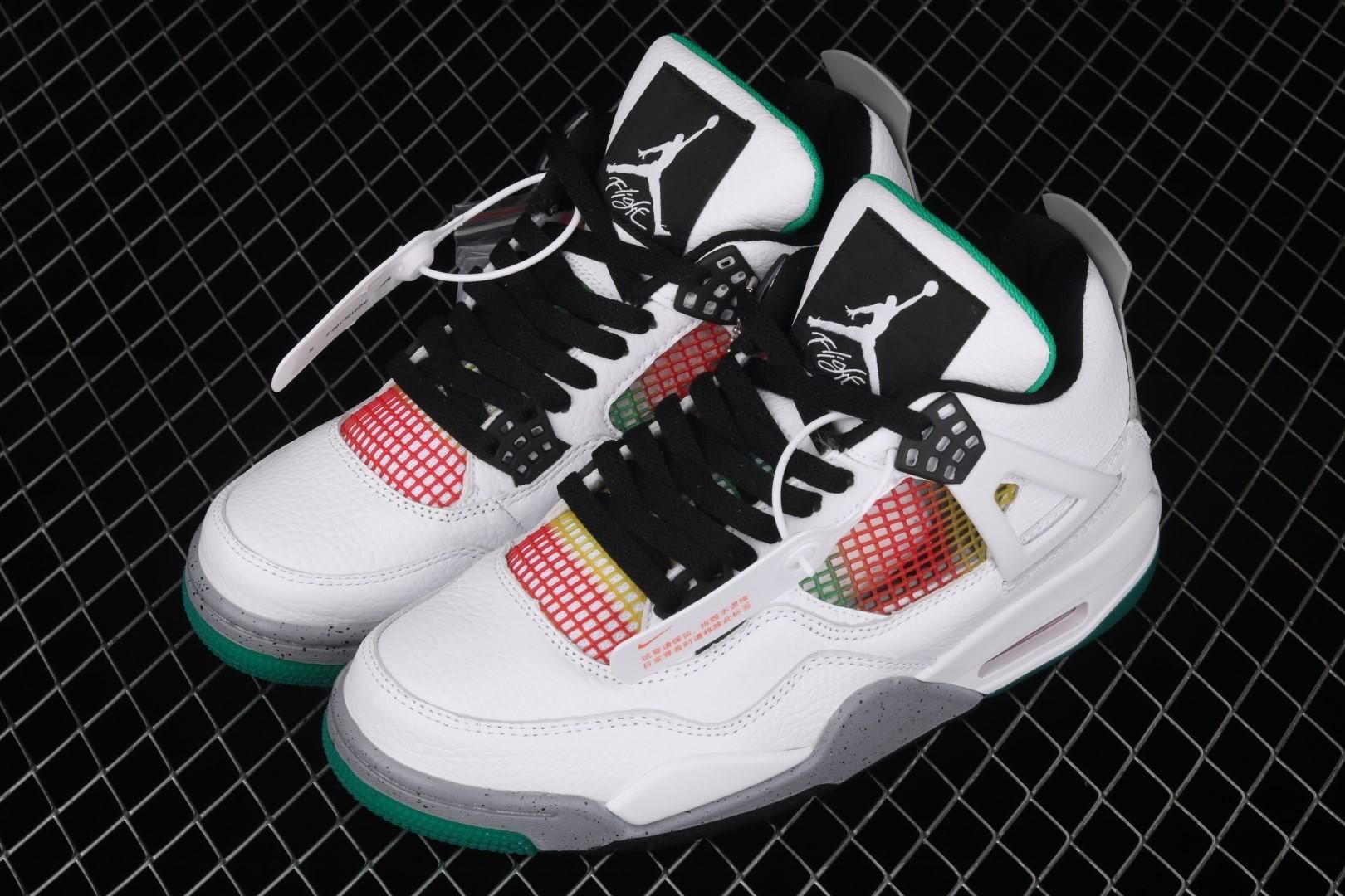 Air Jordan 4 AJ4 Retro - Lucid Green Rasta