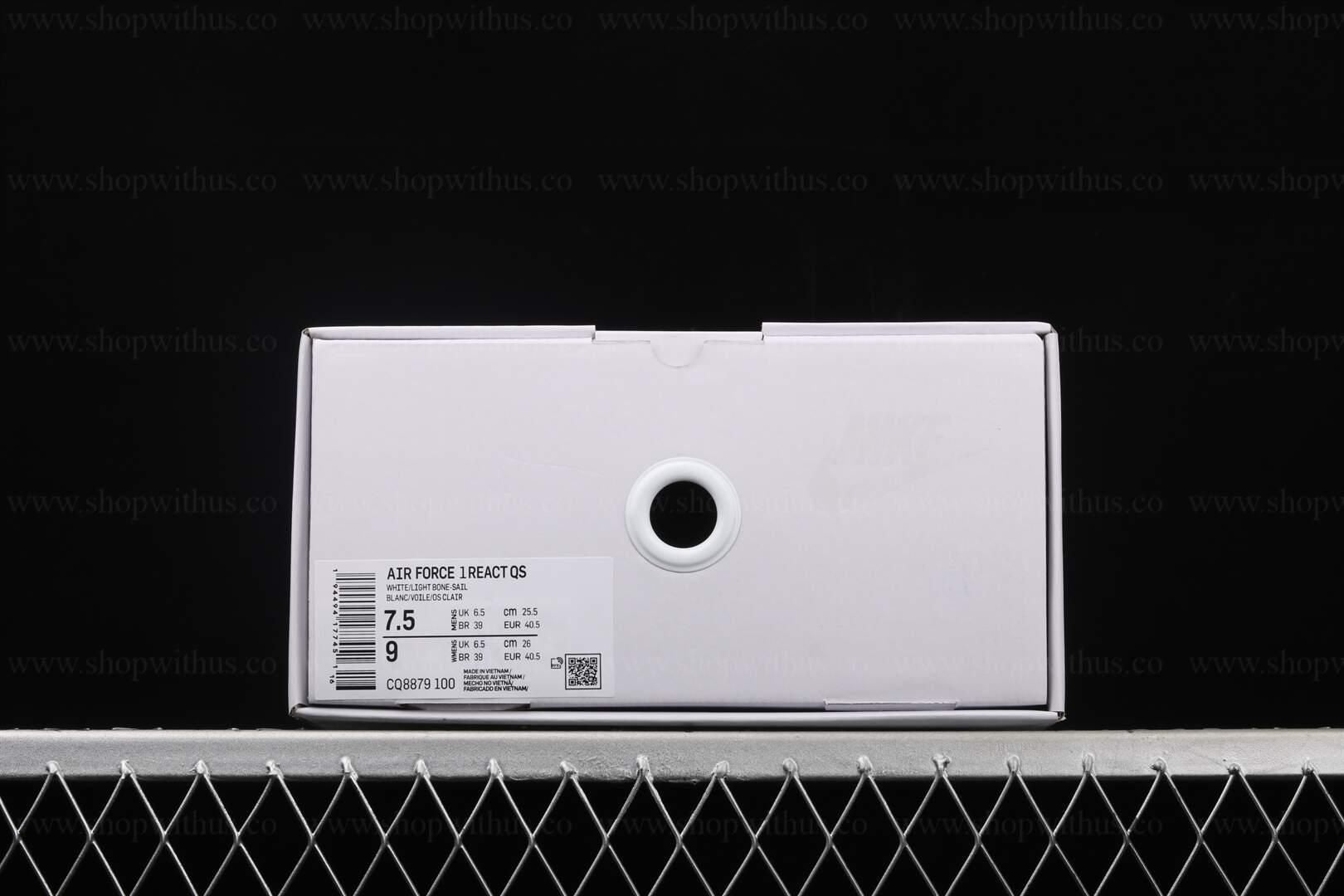 NikeAir Force 1 AF1 React - White Light Bone