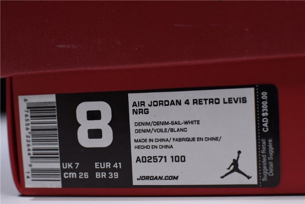 Levi's x Air Jordan 4 AJ4 Retro (Levi's Tag) - White Denim