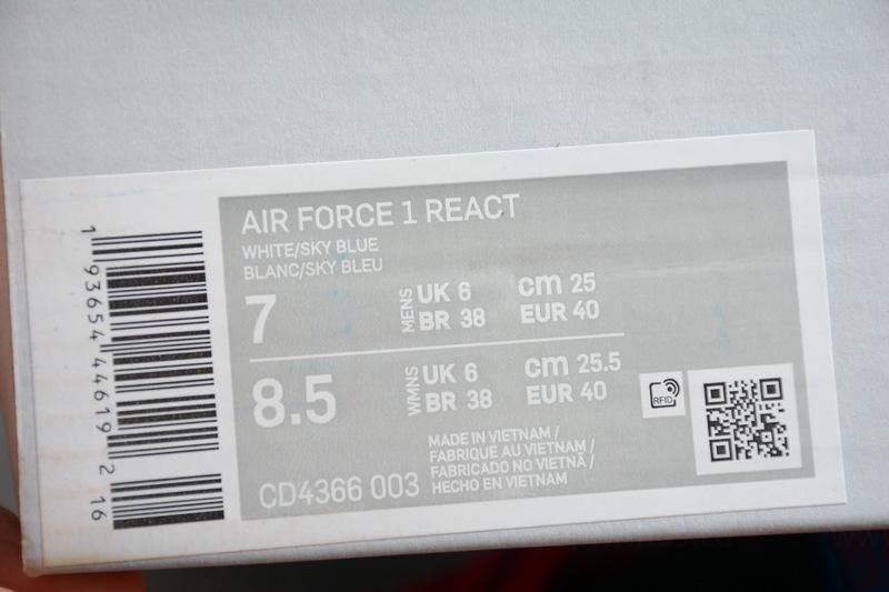 NikeAir Force 1 AF1 React - Astronomy Blue