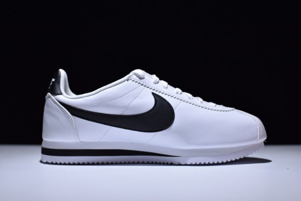 NIKEUnisex Cortez Basic Leather Casual Shoe - White/Black
