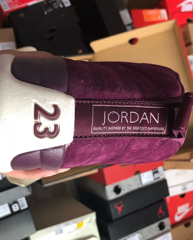 Air Jordan 12 AJ12 Retro Basketball Shoes - Bordeaux/Sail-Metallic Silver
