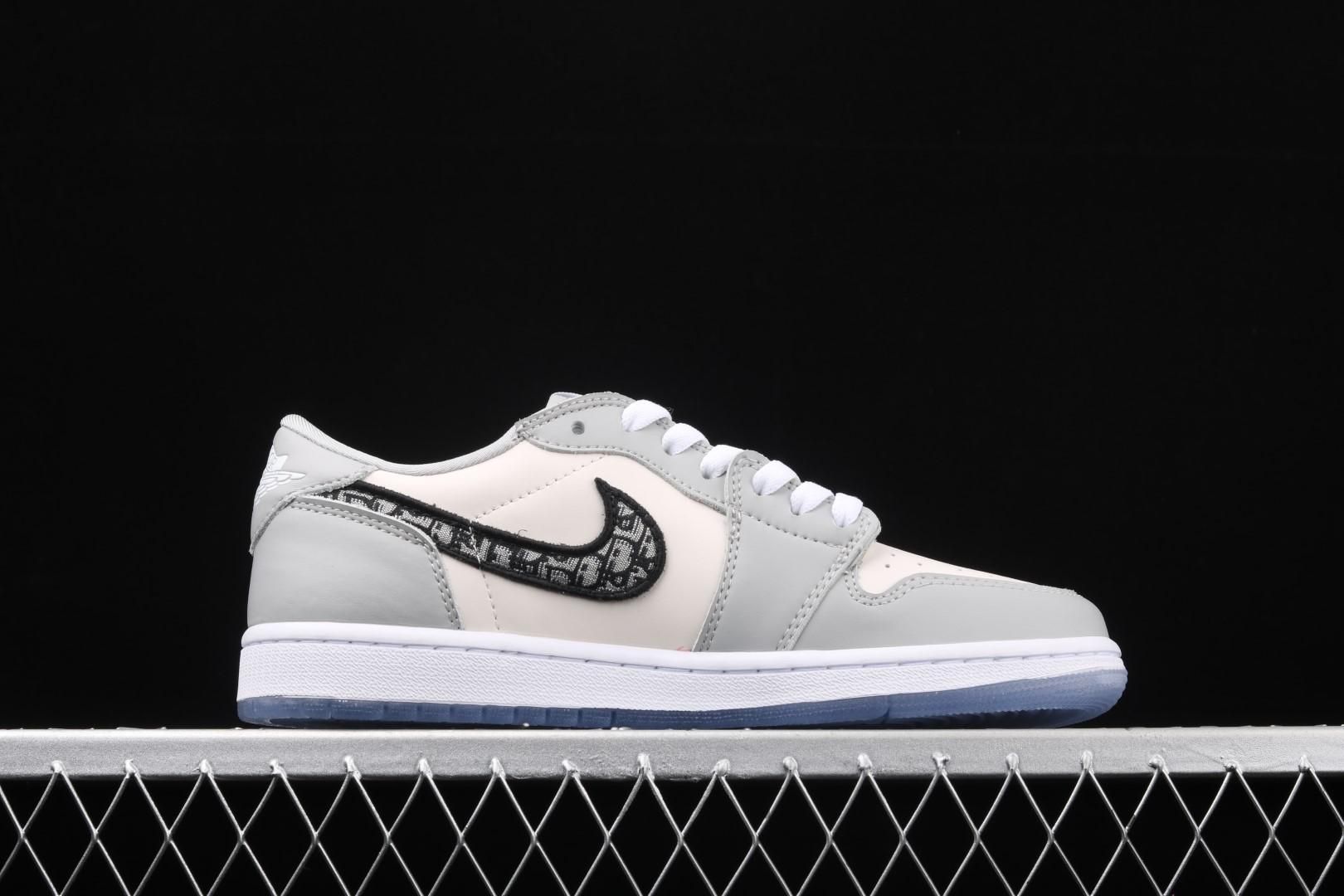 DI0R x Air Jordan 1 AJ1 Retro Low - Grey